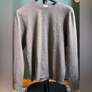 TOMAS MAIER 100% CASHMERE MINIMALIST CREWNECK SWEATER PULLOVER GRAY $700 XL